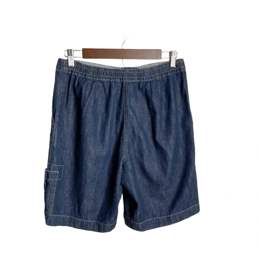 J. Jill Cargo Loose Fit Bermuda Denim‎ Shorts Size 6 Blue
